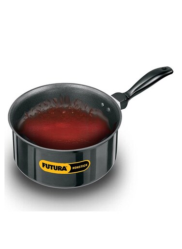 Futura 21.7cm / 3 Liter NonStick Hard Anodised Saucepan without Lid , 3.25 mm Heavy Base(NS30), Black