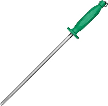 Master 12 Inch Stainless Steel Sharpening Steel (Green)   Professional Honing Rod