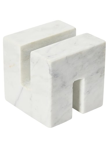 Creative Co-Op Contemporary Marble Cookbook Stand D&eacute;cor, White