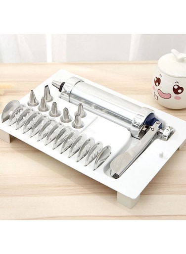 Cookie Press And Icing Set Silver
