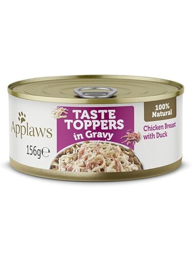 Applaws Taste Topper in Gravy Chicken Duck Dog Tin 156G