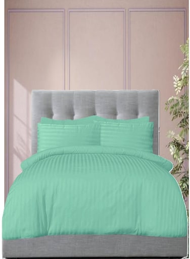 6 Pieces King Size Duvet Cover Set - Includes 1 Duvet Cover (220x240cm), 1 Fitted Sheet (180x200+30cm), 4 Pillow Cases