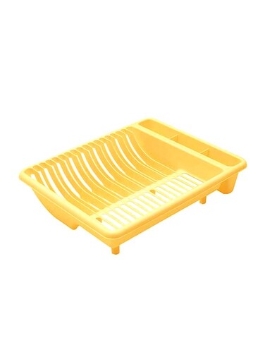 Plastic Draining Rack &ndash; Yellow, Standard Size, Durable &amp; Lightweight