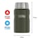 THERMOS STAINLESS STEEL VACUUM INSULATED ARMY GREEN JAR 710ML, SK3020AG, INSULATED FOOD JAR, LUNCH BOX , STORAGE CONTAINER, THERMAL FLASK FOR TRAVEL
