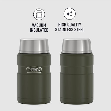THERMOS STAINLESS STEEL VACUUM INSULATED ARMY GREEN JAR 710ML, SK3020AG, INSULATED FOOD JAR, LUNCH BOX , STORAGE CONTAINER, THERMAL FLASK FOR TRAVEL