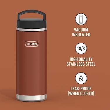 THERMOS ICON STAINLESS STEEL VACUUM INSULATED SADDLE BOTTLE 710ML, IS2002SD, THERMAL BOTTLE, THERMOS BOTTLE, TRAVEL FLASK