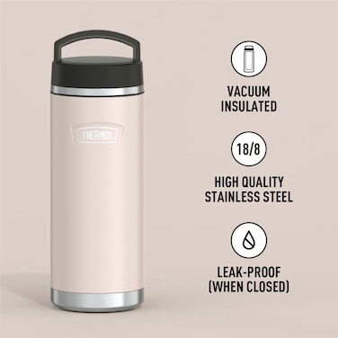 THERMOS ICON STAINLESS STEEL VACUUM INSULATED SANDSTONE BOTTLE 940ML, IS2302SN, THERMAL BOTTLE, THERMOS BOTTLE, TRAVEL FLASK