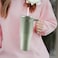THERMOS STAINLESS STEEL VACUUM INSULATED GREEN MUG WITH STRAW 1.1LTR, OT-1100GR, TRAVEL MUG, THERMOS MUG, INSULATED TUMBLER