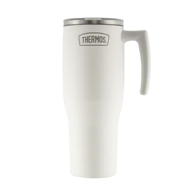 THERMOS STAINLESS STEEL VACUUM INSULATED WHITE MUG WITH STRAW 1.1LTR, OT-1100WH, TRAVEL MUG, THERMOS MUG, INSULATED TUMBLER