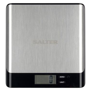SALTER ARC STAINLESS STEEL ELECTRIC SCALE Sleek Design for Modern Kitchens and Precise Weighing Accuracy