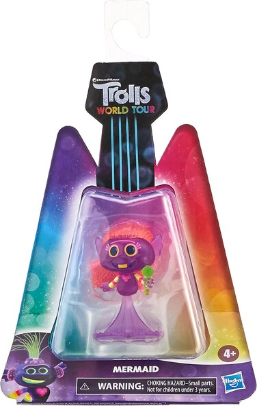 Dreamworks Trolls World Tour Miniature Toy Figure with Musical Instrument Accessory - Mermaid