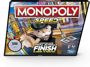 Monopoly Speed Board Game, Play Monopoly In Under 10 Minutes, Fast-Playing Monopoly Board Game For Ages 8 and Up, Game For 2-4 Players
