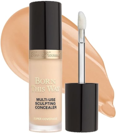 Too Faced Born This Way Super Coverage Multi-Use Concealer   Full Coverage, Non-Comedogenic, Oil Free + Long Lasting Concealer   Hyaluronic Acid, Coconut Water + Alpine Rose   0.45 Fl Oz, Nude