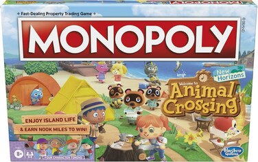 Monopoly Animal Crossing New Horizons Edition Board Game For Kids Ages 8 and Up, Fun Game To Play