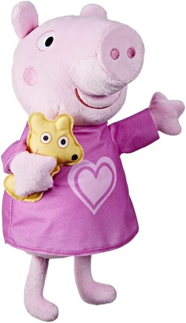 Peppa Pig Peppa&rsquo;S Bedtime Lullabies Singing Plush Doll with Teddy Bear Accessory, 11 Inches High, 3 Songs, 3 Phrases, Ages 3 and Up