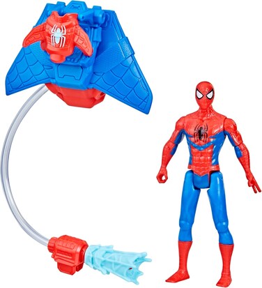 Marvel Spider-Man Aqua Web Warriors 4-Inch Action Figure with Refillable Water Gear Accessory, Action Figures For Boys and Girls 4 and Up