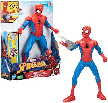 Marvel Spider-Man Spider-Man Thwip Action Figure, 13-Inch-Scale Action Figure, Super Hero Toys for Kids, Ages 5 and Up, Web Blaster Accessories Included
