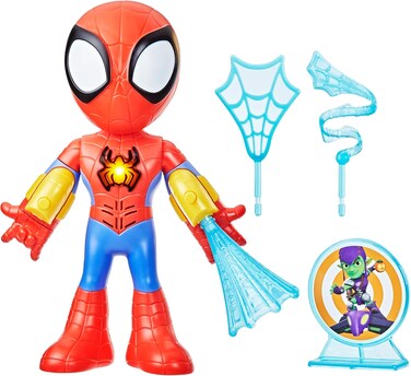 Spidey and His Amazing Friends Marvel Electronic Suit Up 10-Inch Action Figure with Lights Sounds, Preschool Toys For Kids Ages 3 Up