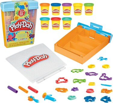 Play-Doh Imagine Animals Storage Set, 22 Play-Doh Accessories, Arts and Craft Activities for Kids 3 Years &amp; Up, Animal Toys
