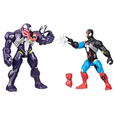 Spider-Man Mixmashers Marvel Venom VS. Venomized Spider-Man, Custom Action Figure &amp; Accessories 2-Pack, 5-Inch-Scale (12 Cm) Super Hero Toys For Kids Ages 4+