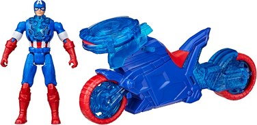 Marvel Avengers Epic World Of Action Captain America Shield-Shot Cycle, 4-Inch (10 cm) Figure &amp; Toy MotoRCycle Playset, Super Hero Toys For Kids, 4+
