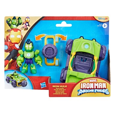 Marvel Iron Man And His Awesome Friends Iron Hulk Iron Racer Playset (10 cm)