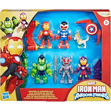 Marvel Iron Man And His Awesome Friends Armored-Up Avengers Action Figure Set (7.6 cm, Pack Of 6)