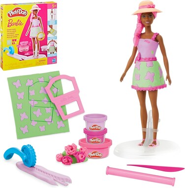 Play-Doh Barbie Garden Party Doll With Modeling Compound Set (183.9 g)