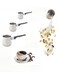 3 Pcs Stainless Steel Arabic Coffee Maker Sauce Pot Chocolate Milk Warmer Butter Mini Warmer Pot with Stove Spout (200ml, 400ml, 600ml, Silver) (Steel with Black Handle)