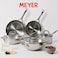 Meyer Select 8-Piece Stainless Steel Cookware Set with Saucepan, Sauteuse, Frying Pans &amp; Wok &ndash; Induction Compatible, Oven &amp; Dishwasher Safe, Metal Utensil Safe