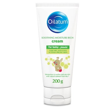 Oilatum Soothing Moisture Rich Baby Cream For Dry &amp; Eczema Prone Skin, Fragrance Free - 0+ Months 200g