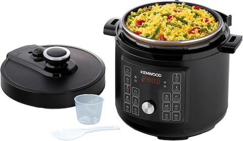 KENWOOD Electric Pressure Cooker 6L Smart Steam Pot 16-in-1 Multifunctional Programmable Multicooker, Steamer, Rice Cooker, Slow Cooker, Saute Pot, Soup, Yogurt, Cake &amp; More PCM90.000BK Black