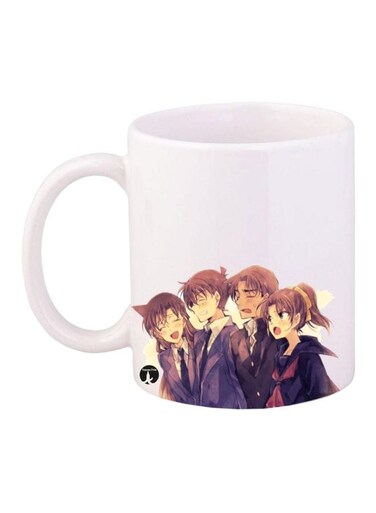 Anime Detective Printed Coffee Mug White/Blue/Brown