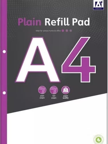 The Design Group A4 Refill Notepad, Plain Paper, 120 Pages