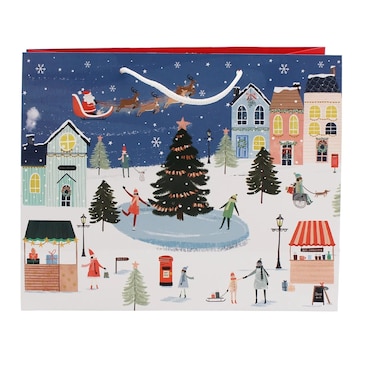 Winter Village Landscape Gift Bag Medium