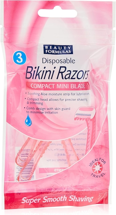 Beauty Formulas Disposable Bikini Razors Compact Mini Blade 3-Pieces
