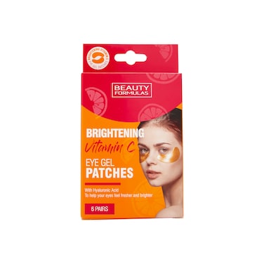 Beauty Formulas Brightening Vitamin-C Eye Gel Patches - Infused with Hyaluronic Acid -  6 Pairs
