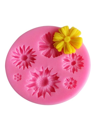 Silicone Sunflower Mould Pink 7.5centimeter