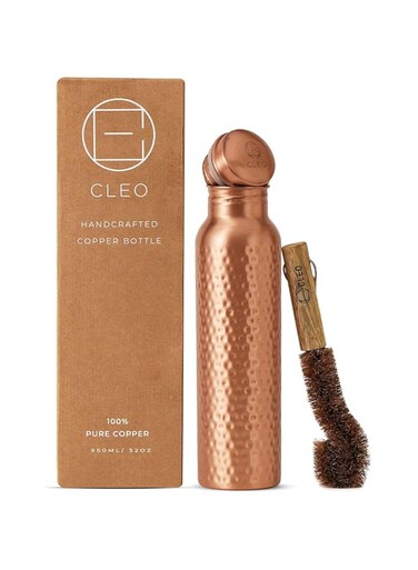 AVA DESIGNZ Copper Water Bottle, 950 ML (32.5 Oz) - Hand-crafted Certified Pure Copper Water Bottle Great for Sports, Yoga &amp; Everyday Use