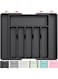 Lifewit Silverware Drawer Organizer, Expandable Utensil Tray for Kitchen, BPA Free Flatware and Cutlery Holder, Adjustable Plastic Storage for Spoons Forks Knives, Large, Black