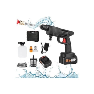 48V Cordless High-Pressure Water Sprayer   Rechargeable Car Washer with 2 Spray Modes &amp; Acces