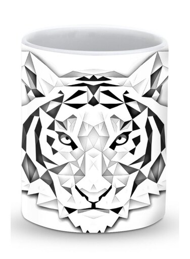 Premium Poly Tiger Designer Mug White/Grey