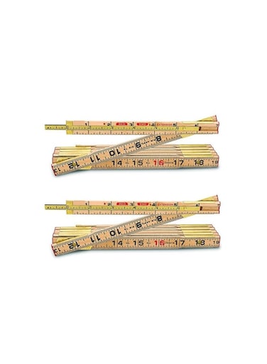 Folding Rule, 6.5FT 2M Foldable Ruler with Inch and Metric Measurements for Carpenters