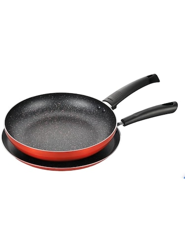 BERGNER ULTRA 2PCS NON-STICK COOKWARE SET, FRYPAN 26CM + TAWA 28CM, PRESSED ALUMINUM COOKING SET, INDUCTION BOTTOM COOKWARE, METALIC ORANGE COLOR, SUITABLE FOR ALL STOVES, BG31307OR