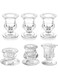Glass Taper Candleholders - Clear Small Candlestick Holder Bulk, Set of 6 Clear Candleholders for Taper Candles Small Table, Glass Candlestick Holders, Thicker Glass Candle Sticks Set