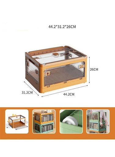 Versatile Foldable Transparent Storage Box for Books and Household Items 44.2 X 26 cm
