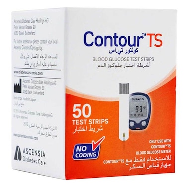 شرائط اختبار نسبة السكر في الدم Ascensia Contour TS - 50 شرائط