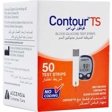 Ascensia Contour TS Blood Glucose Test Strips, 50 Tablets
