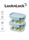 LocknLock Classic Plus Rectangle Food Container 385ml (PACK of 2) &ndash; Mint, Airtight &amp; Microwave Safe