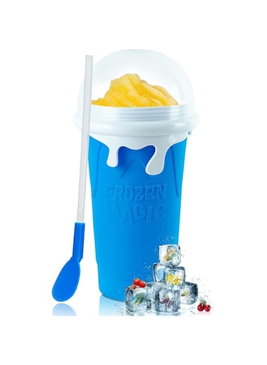 Slushy Maker Cup,Large Slushie Cup 500ml,Quick Frozen Magic Smoothie Squeeze Cup,DIY Homemade Ice Cream,Milk Shake,Drinks Smoothie,Fruit Juice Slushie Cup,Cool Stuff Gifts for Kids and Family - Blue